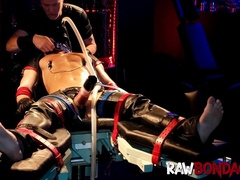 Sweat-soaked jock sole eating and sucking in moist restrain bondage