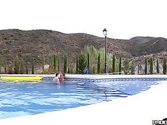 Jock Luke Desmond anal fucked in pool by twink Charley Cole