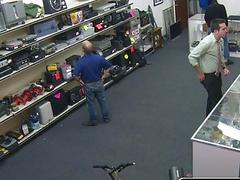 Would-be thief is caught at the pawn shop and has to pay with his tight asshole