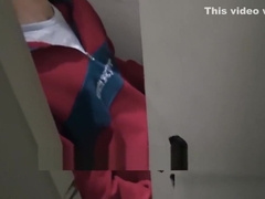 Straight latino blows and gets barebacked in shady bathroom