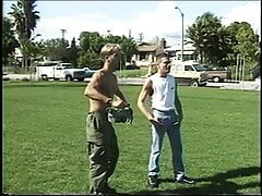 After fucking a tight black ass, gay white dude gives