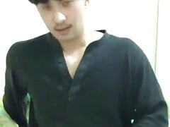 Asian man playing with his cock on the camera