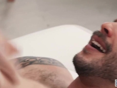 Tattooed Troy Daniels Stretches John Brachallis Hole Wide As He Fucks Him In Doggy