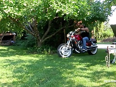 Maskurbate Hunky Biker Jerks Dick Outside