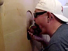 bi-racial Gloryhole dual inhale Job