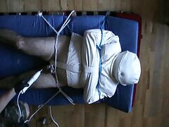 CBT and enjoying in the canvas straitjacket