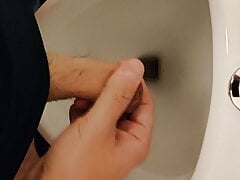 POV Bear RISKY Public Pissing at Workplace and Playing with Piss and Cum EDGING