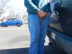 Ginormous-Beef whistle Parent Tugging Outdoors