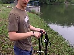 BIGSTR - He Spots A Cute Twink Fishing And Offers Him Enough Cash To Make Him Suck His Dick