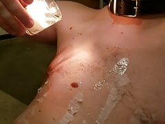 Pup making mess with candles