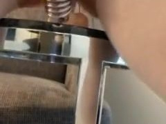 Railing a hefty shaft while encaged.