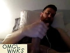 A64: Guy with beard wanking