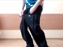 Adidas Trackies and Leather Belt