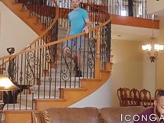 Inked Casey Everett blows cock before interracial banging