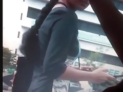 Indian Girl Boob Press in Public