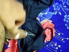 Cum on Indian sister blue bra and panty