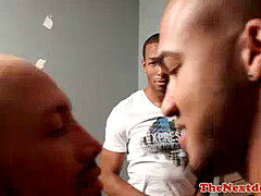 black jock assfucking in multiracial threesome