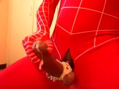 spiderman ties strapon and balls