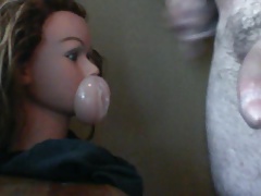 Fleshlight mouth gets a big facial pt 2