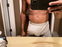 Muscle Dick Tease - Half Erection