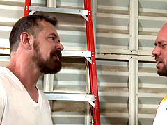 Mature guys porks at work