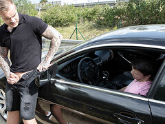 Random dudes fuck by the side of the road after a nice teaser