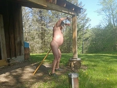 Aged guy fettered and rails boner treat