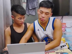 Two Asian Boys Enjoying Each Other