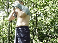 Kudoslong in sunglasses outside strips and wanks