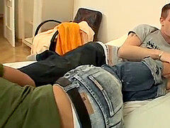 young guys Fabio and Tomy engage in oral feet idolize