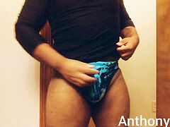 Ass shake, big black booty, speedo