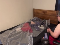 Gay bondage and discipline with breath control featuring Strapskinks