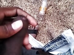 Jungle outdoor cum Desi boys big dick