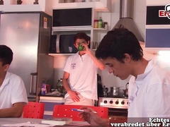 Puny lads put their fuckpole in their backsides for the first-ever time