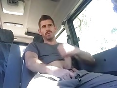 Jerking off your huge cock on the bus