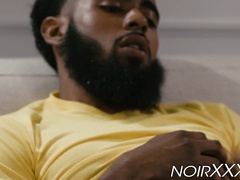 Bearded black jock rides huge cock after he rimmed his lover 2