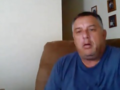 Hot daddy wanking on cauch