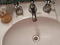 Mr Penis's pissing in sink with his circumcised Jewish penis
