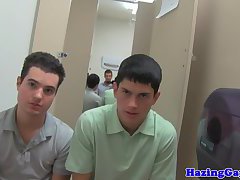 Straight college hunks assfuck in dorm room