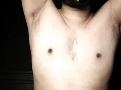 Jerking off with ass and armpit tease