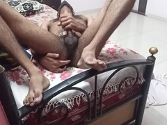 Erotic Indian solo session with anal play and 3rd arm jerking off