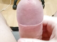 Young guy jerking off his hard cock