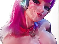 D.VA Sexy Overwatch Slut with Pink Hair - Cum Tribute