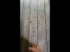 Cumshot on the porch