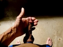 amateur guy uses flashlight for load