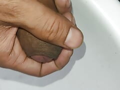 Hand practice in bathroom