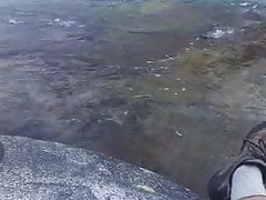 MASTURBATING AND CUMMING OUTDOORS.