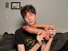 Gooner Boy Gapes Hole With Humongous Dildos