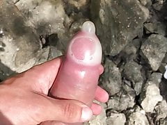 Used Condom with a Hokker outside