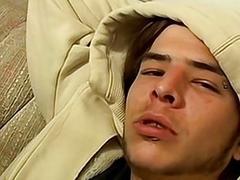 Hetero lad strips for the camera and jerks that boner hard